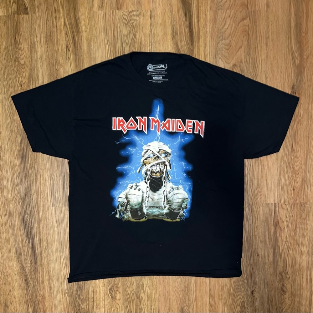 Iron Maiden Powerslave Mummy Men’s Short Sleeve Black T-Shirt Size XL
